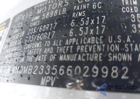 2006 Kia Sedona Ex/Lx z USA, uszkodzony, nr VIN KNDMB233566029982